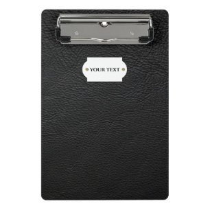 Black leather  mini clipboard