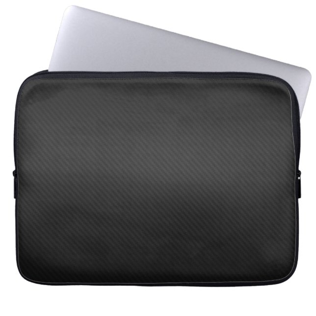 Black leather  Neoprene Laptop Sleeve 13 inch (Front)