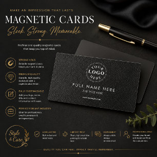 Black Leather Pattern Magnetic Business Card