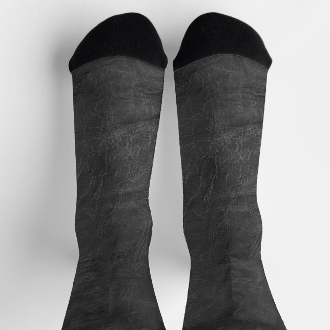Black Leather Pattern Socks (Top)