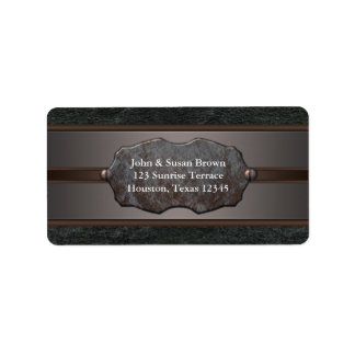 Black Leather Rugged Western Grunge Address Labels