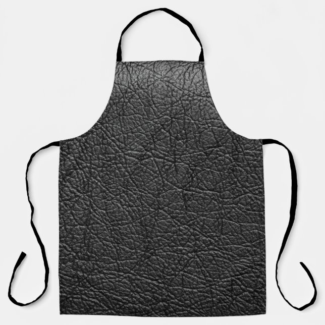 Black leather: seamless closeup texture. apron (Front)