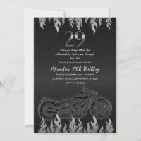 Black Leather Silver Motorcycle 29th Birthday