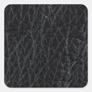 Black leather square sticker