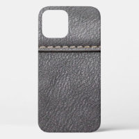Black leather stitched with white stitching