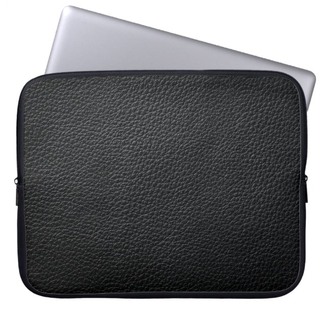 Black leather texture and backgroundleather,textur laptop sleeve (Front)