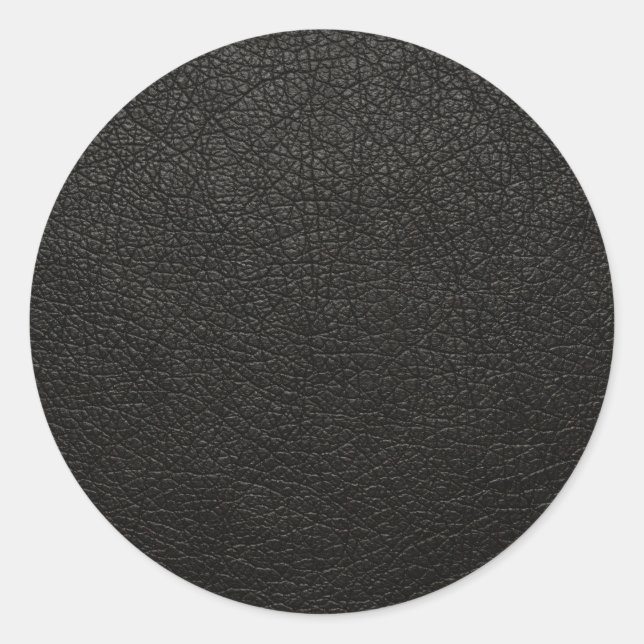 Black Leather Texture Background Classic Round Sticker (Front)