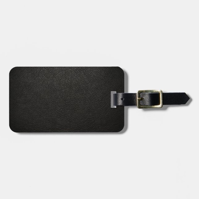 Black Leather Texture Background Luggage Tag (Front Horizontal)