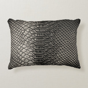 Black leather texture, background use. decorative cushion
