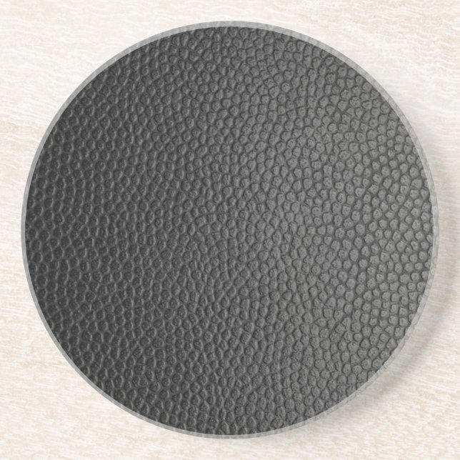 Black Leather Texture Coaster (Front)