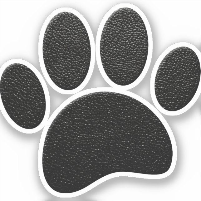 Black Leather Texture Dog Paw Print (Front)