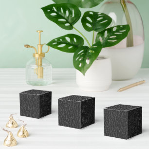 Black Leather Texture Finish Pattern Classic Favour Box