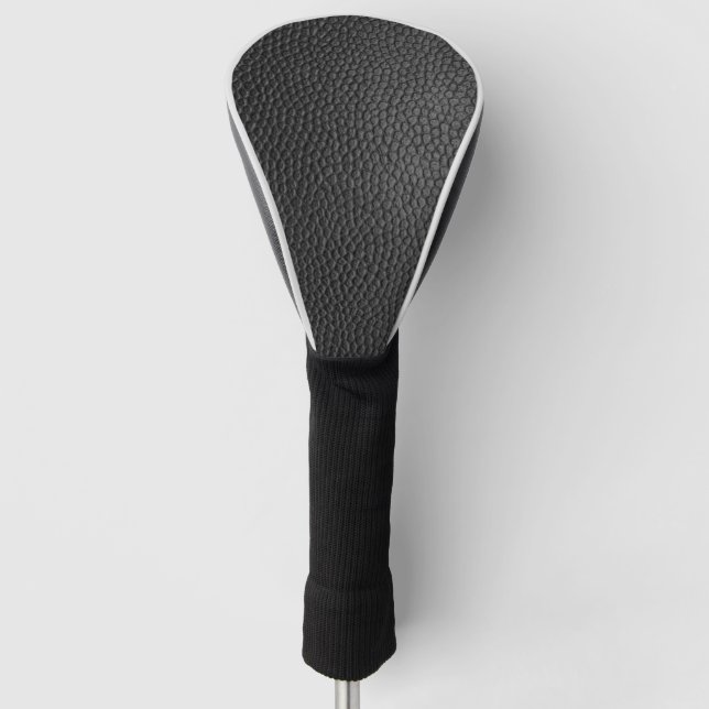 Black Leather Texture Golf Head Cover (Front)
