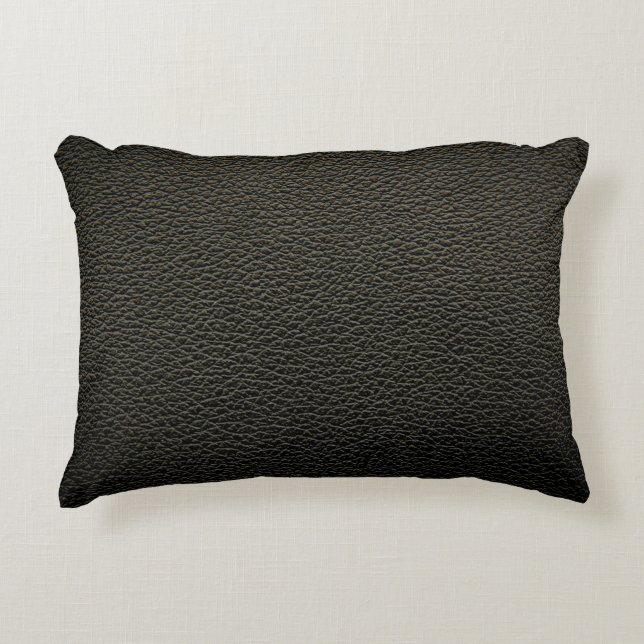 Black leather texture or background. abstract,anim decorative cushion (Front)