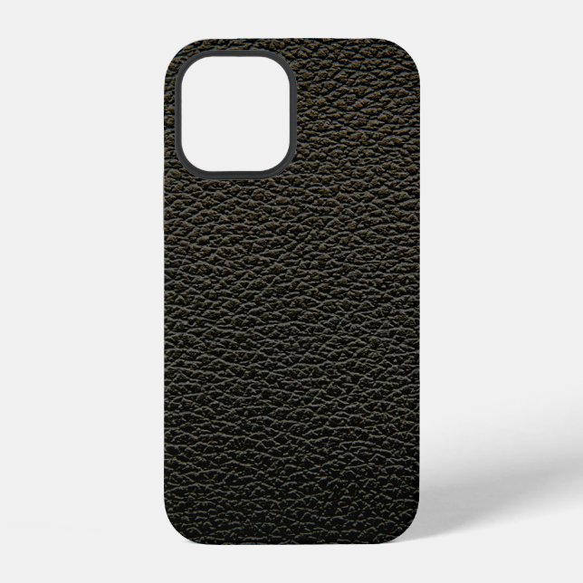 Black leather texture or background. abstract,anim iPhone case (Back)