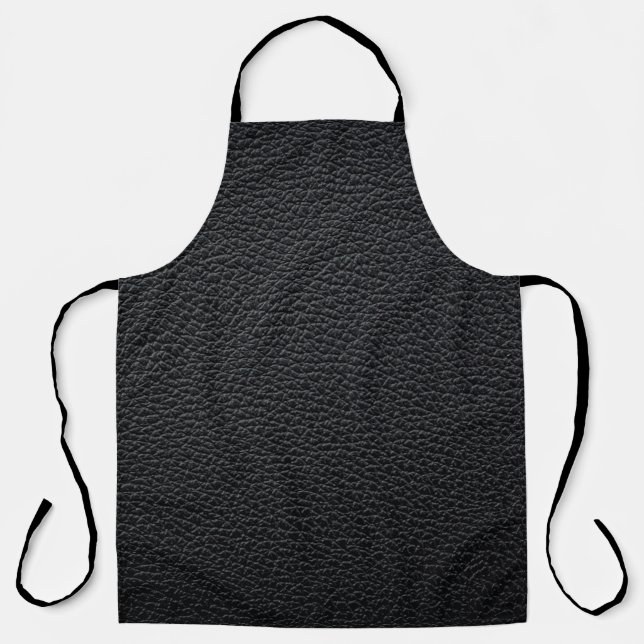 Black leather texture or background. leather,textu apron (Front)