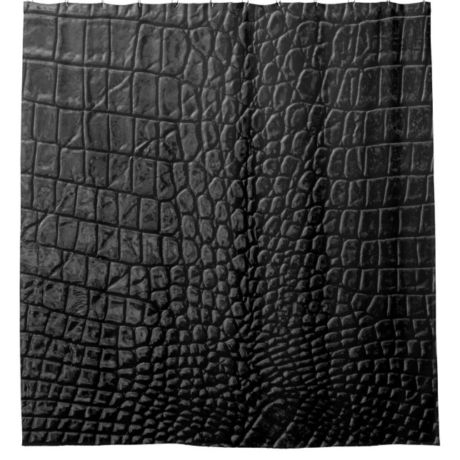 Black leather texture shower curtain (Front)