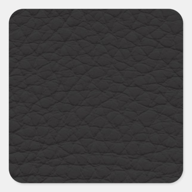 Black Leather Texture Square Sticker (Front)