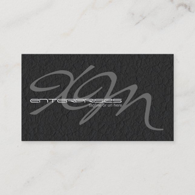 Black Leather Textured Business Card (Front)