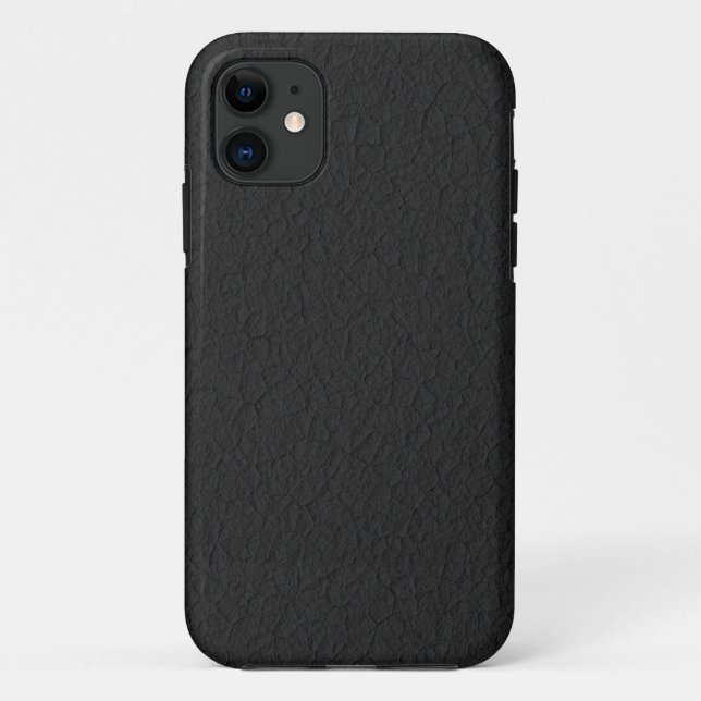 Black Leather Textured (faux) Case-Mate iPhone Case (Back)