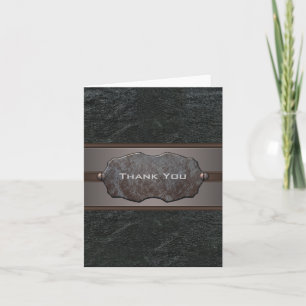 Black Leather Thank You Card
