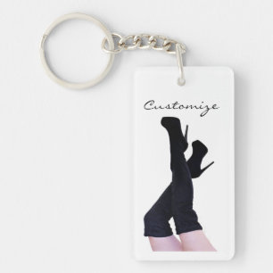 Black Leather Thigh-high Boots Thunder_Cove Key Ring