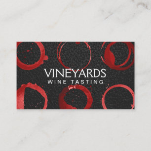 Black Leather   Wine Glass Stain Business Card