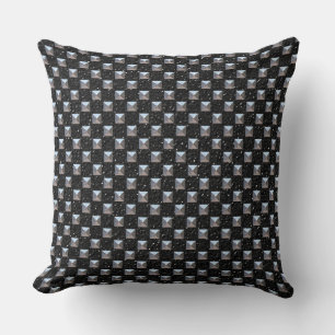 Black Leather With Metal Studs Cushion