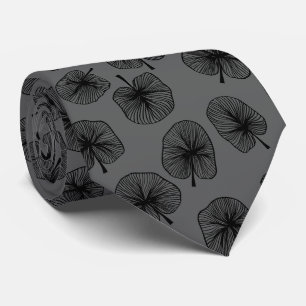 Black Leaves on Grey Tie