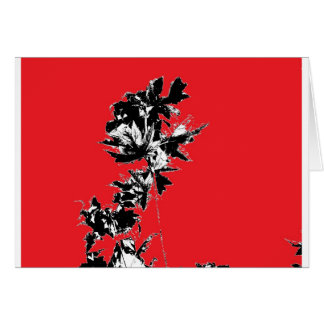 Black Leaves on Red Background