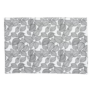 Black Leaves on White Pillowcase
