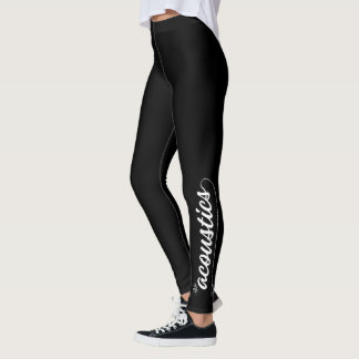 Black Leggings - Acoustics Script font on leg