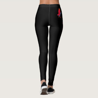 Black Leggings with Parrots