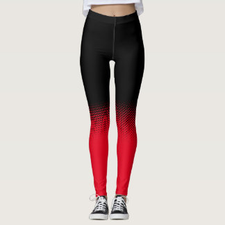 Black leggings with polka dots and customizable ba