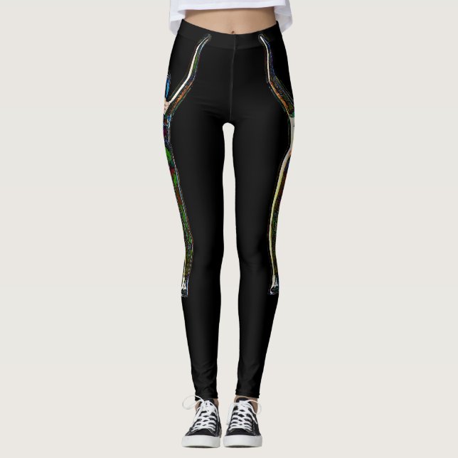 Black leggings with unique design (Front)