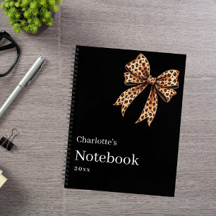 Black leopard bow notebook