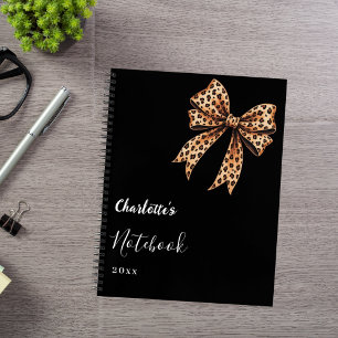 Black leopard bow notebook