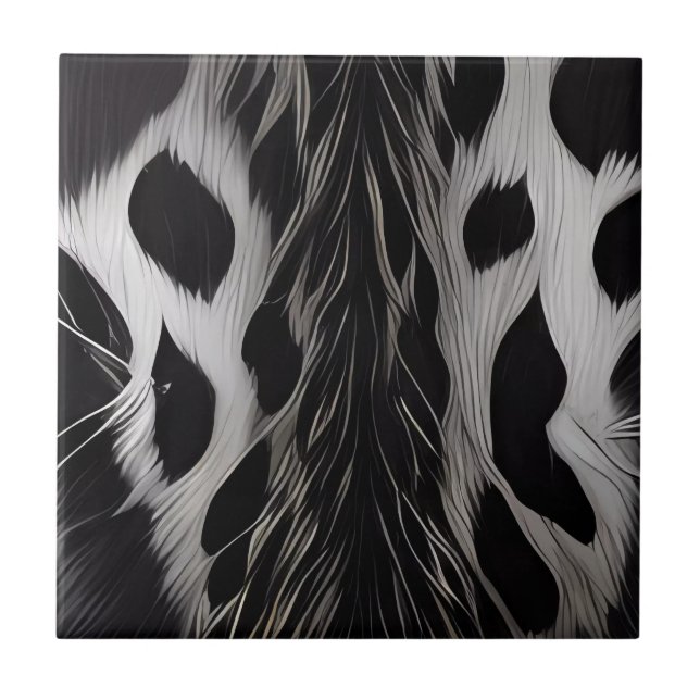 Black Leopard Ceramic Tile Sets (Front)