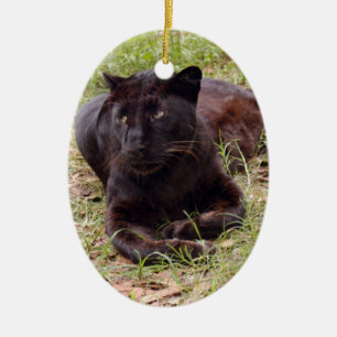Black Leopard Christmas Ornament