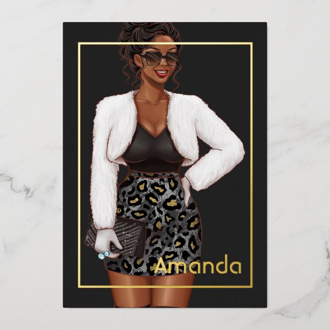 Black Leopard Fashion Birthday Party (Front)