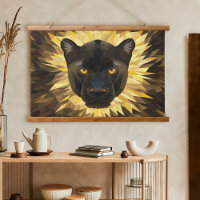 Black Leopard Modern Polygonal Safari Animal
