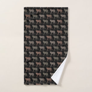 Black Leopard Print Hand Towel