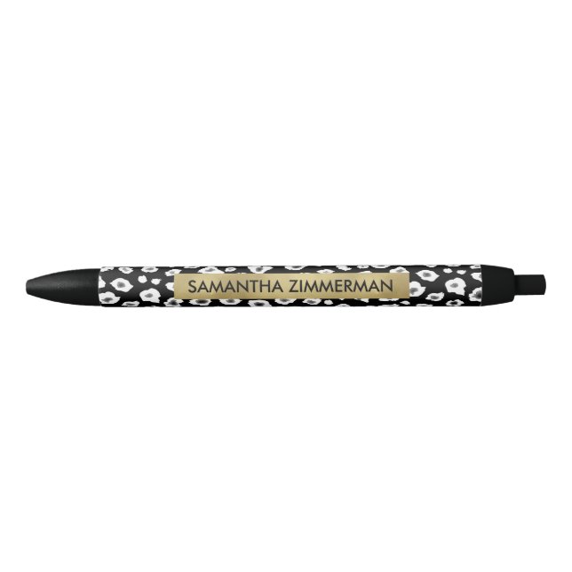 Black Leopard Print Ink Pen (Front)