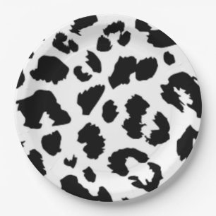 BLACK LEOPARD PRINT PAPER PLATE