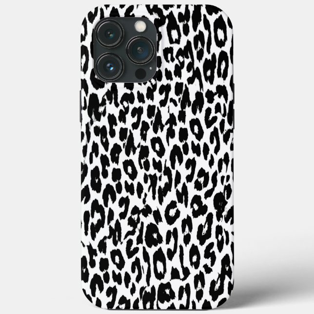 Black Leopard Print Skin Fur Case-Mate iPhone Case (Back)