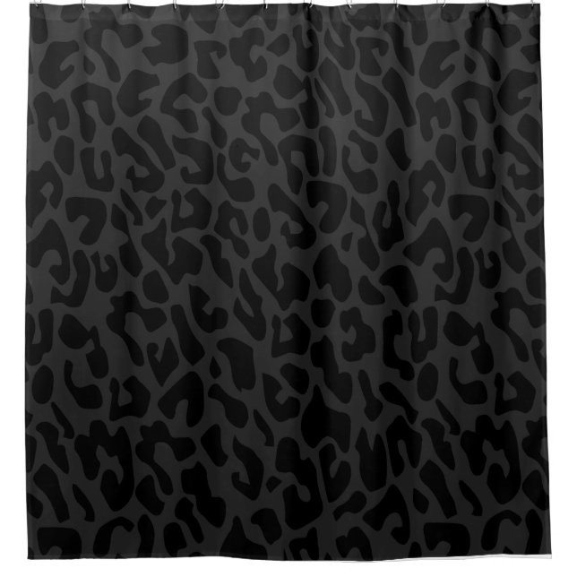 black leopard shower curtain (Front)