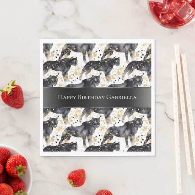Black Leopards Napkin (Insitu)