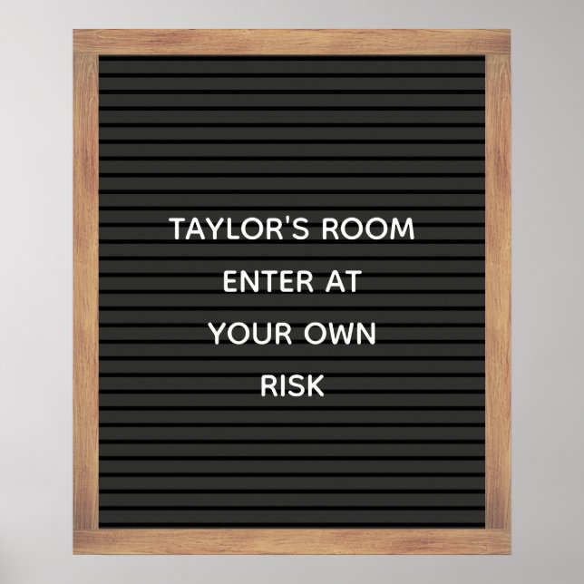 Black Letter Board Sign Custom Message Poster (Front)