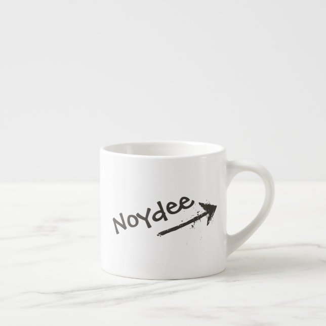 Black Lettering and Arrow on your Espresso Cup (Right)