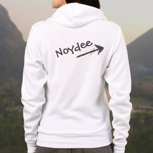 Black Lettering and Arrow on your Hoodie